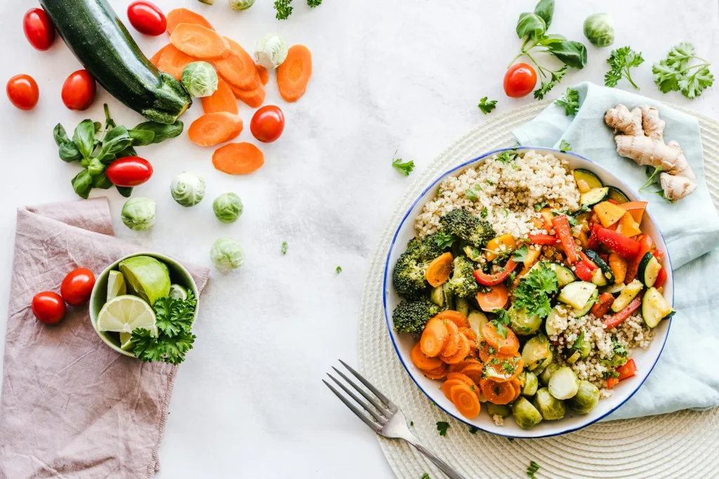 Flat-lay Photography of Vegetable Salad on Plate, whole foods, balanced diet, healthy living, organic foods, health benefits